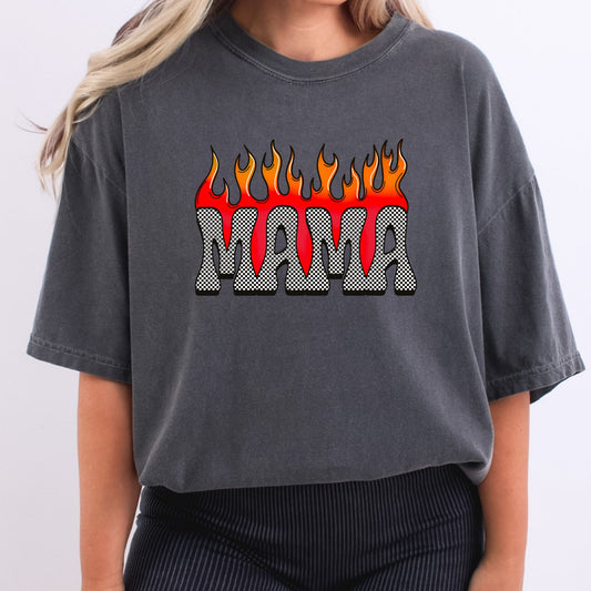 Checkered Mama Flames Red