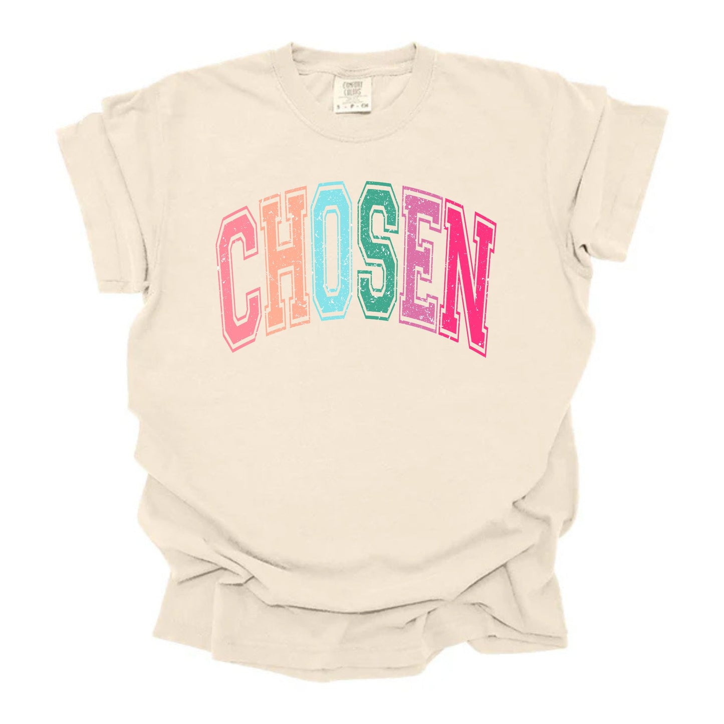 Chosen Distressed Multicolored Varsity