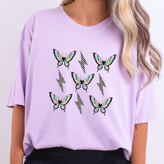 Colorful Butterflies and Checkered Bolts