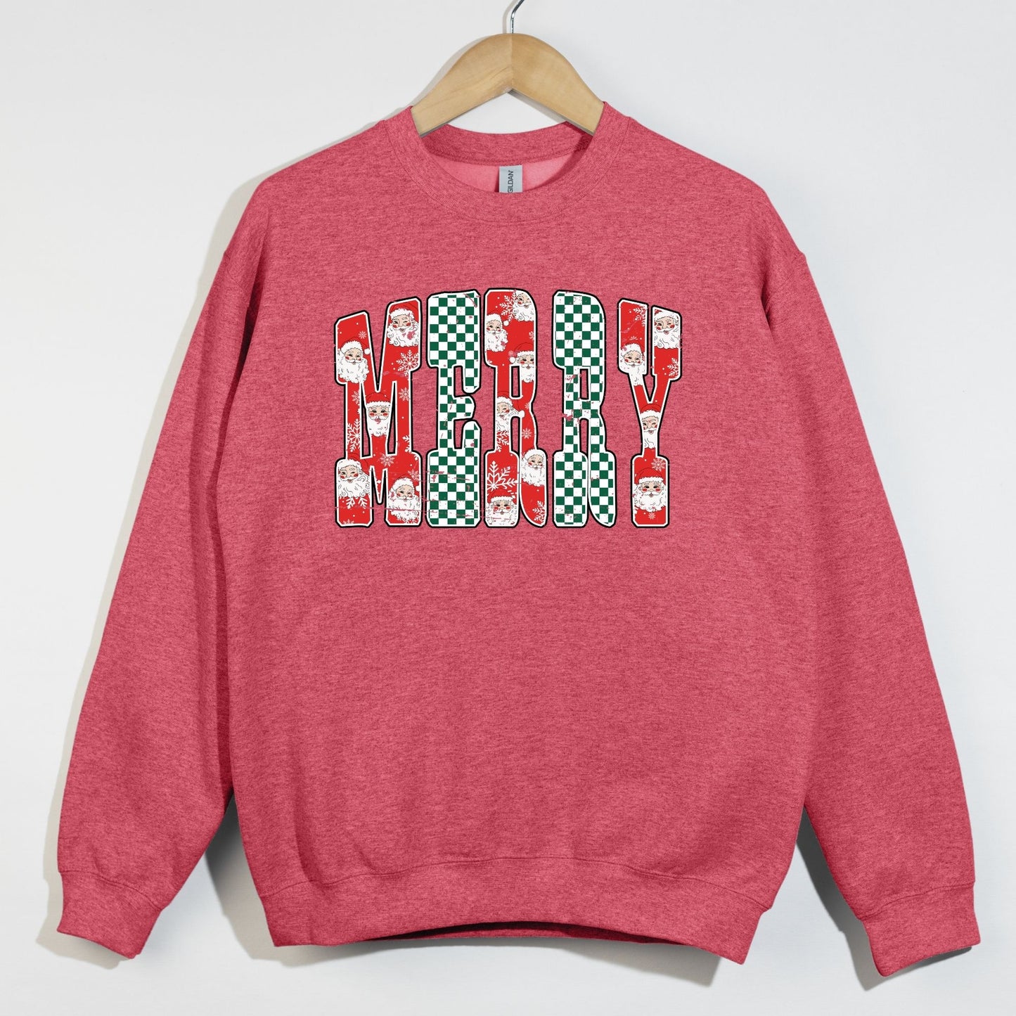 Distressed Santa Patterned Merry