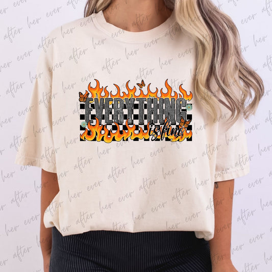Everything is Fine Checkered Flames and Butterflies