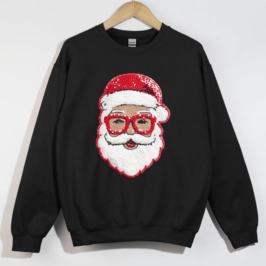 Faux Sequins Jolly Red Santa