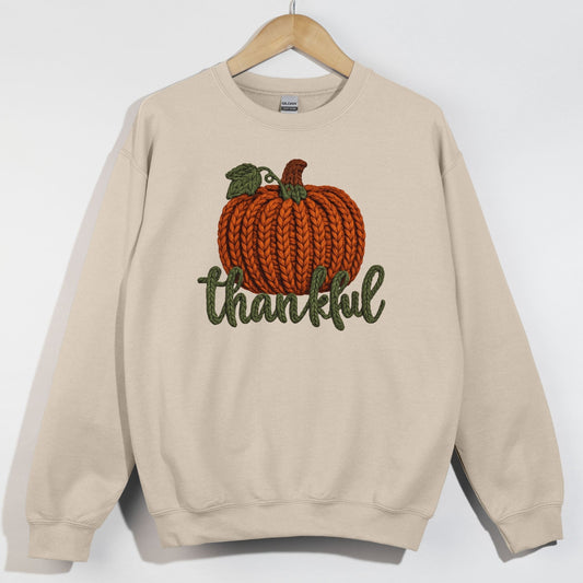 Faux Yarn Thankful Pumpkin