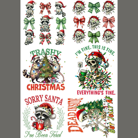 Trashy Christmas 24.5”x36” DTF Gang Sheet