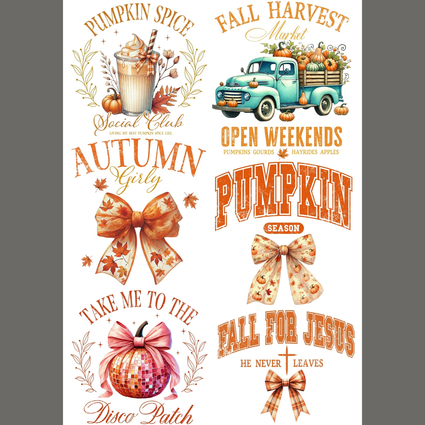 Pumpkin Patch 24.5”x36” DTF Gang Sheet