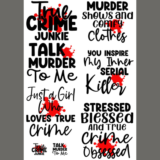 True Crime 24.5”x36” DTF Gang Sheet