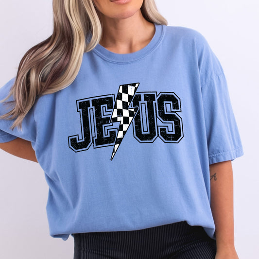 Jesus Checkered Bolt Varsity
