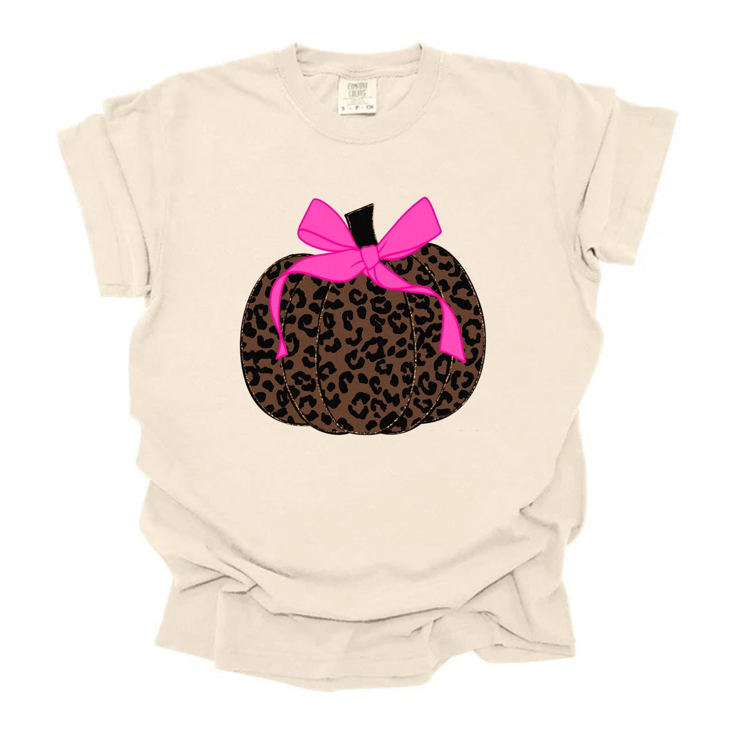 Leopard Hot Pink Bow Pumpkin
