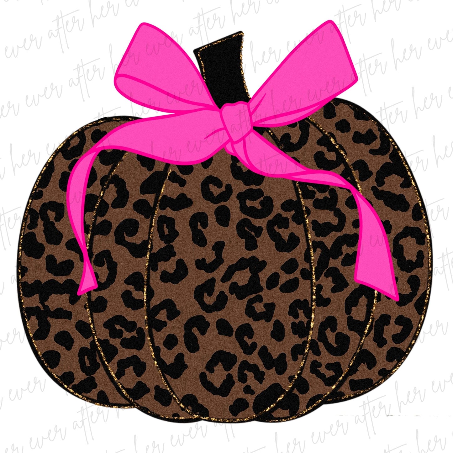 Leopard Hot Pink Bow Pumpkin