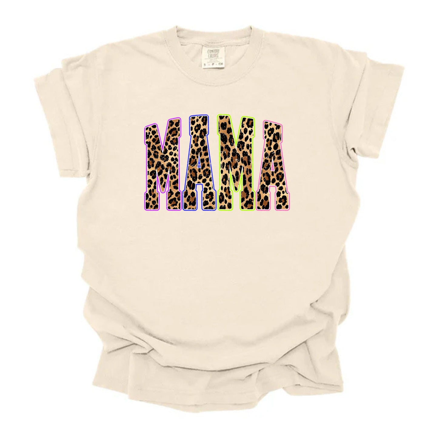 Mama Varsity Leopard Print Multicolored Letters