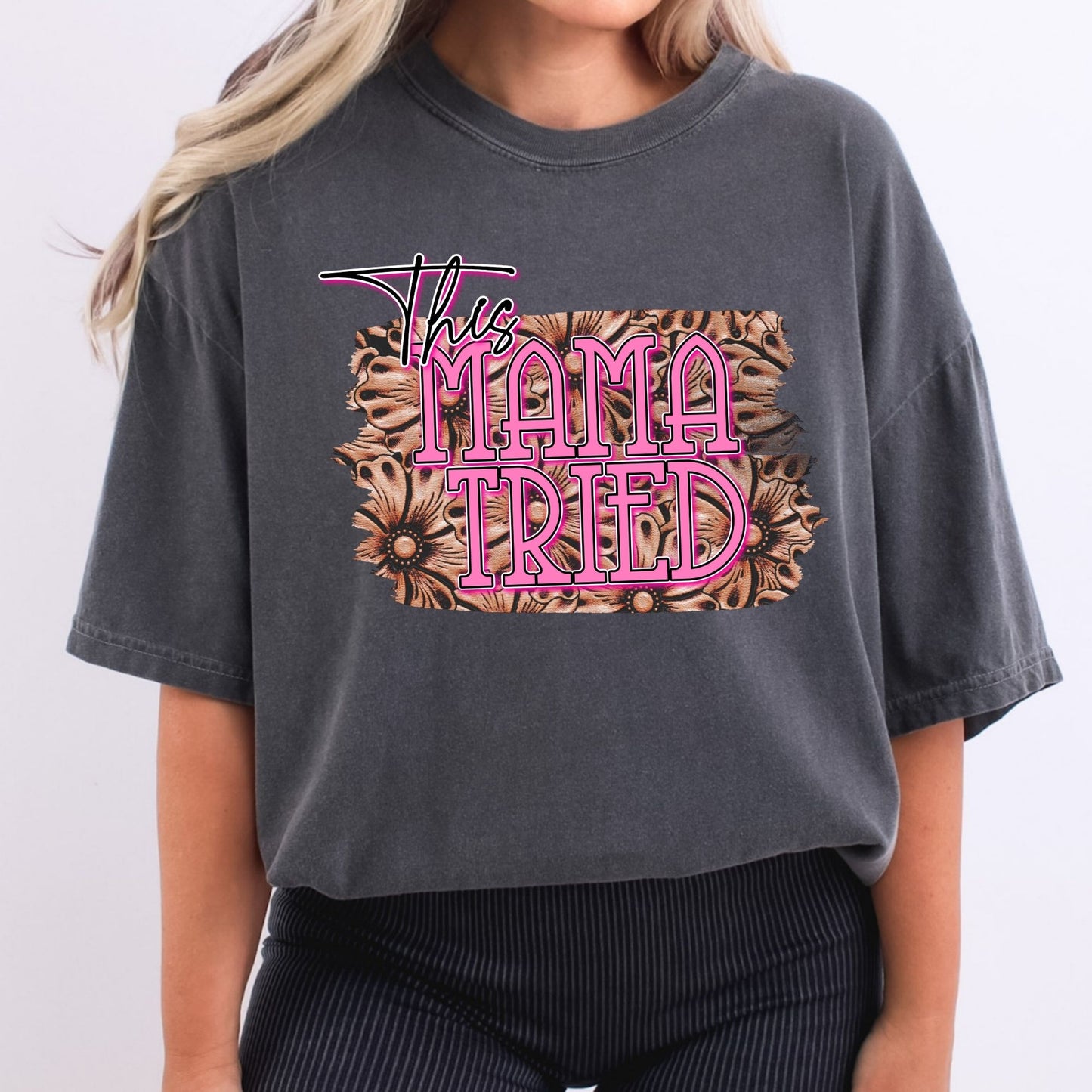 This Mama Tried Tooled Leather Background