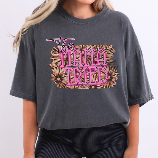 This Mama Tried Tooled Leather Background