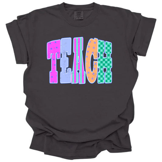 Trendy Patterns Letters Vibrant Teach