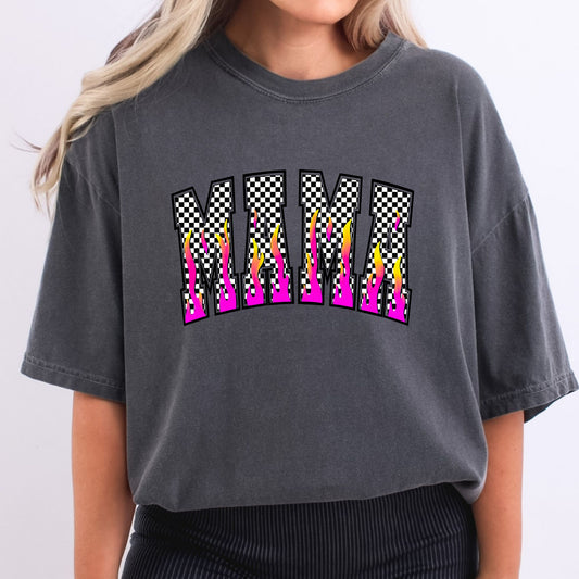 Vibrant Flames Checkered Mama