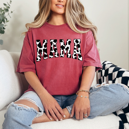 Cow Print Mama Tee