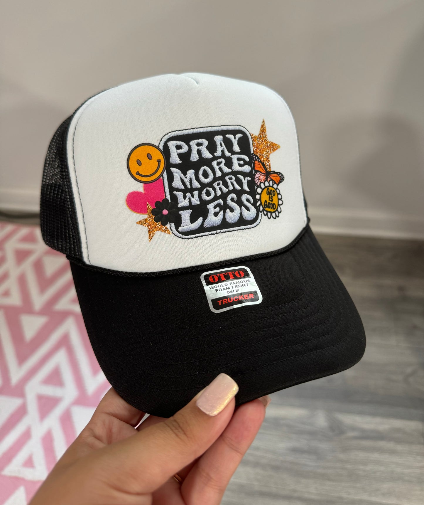 Pray More Worry Less Foam Trucker Hat