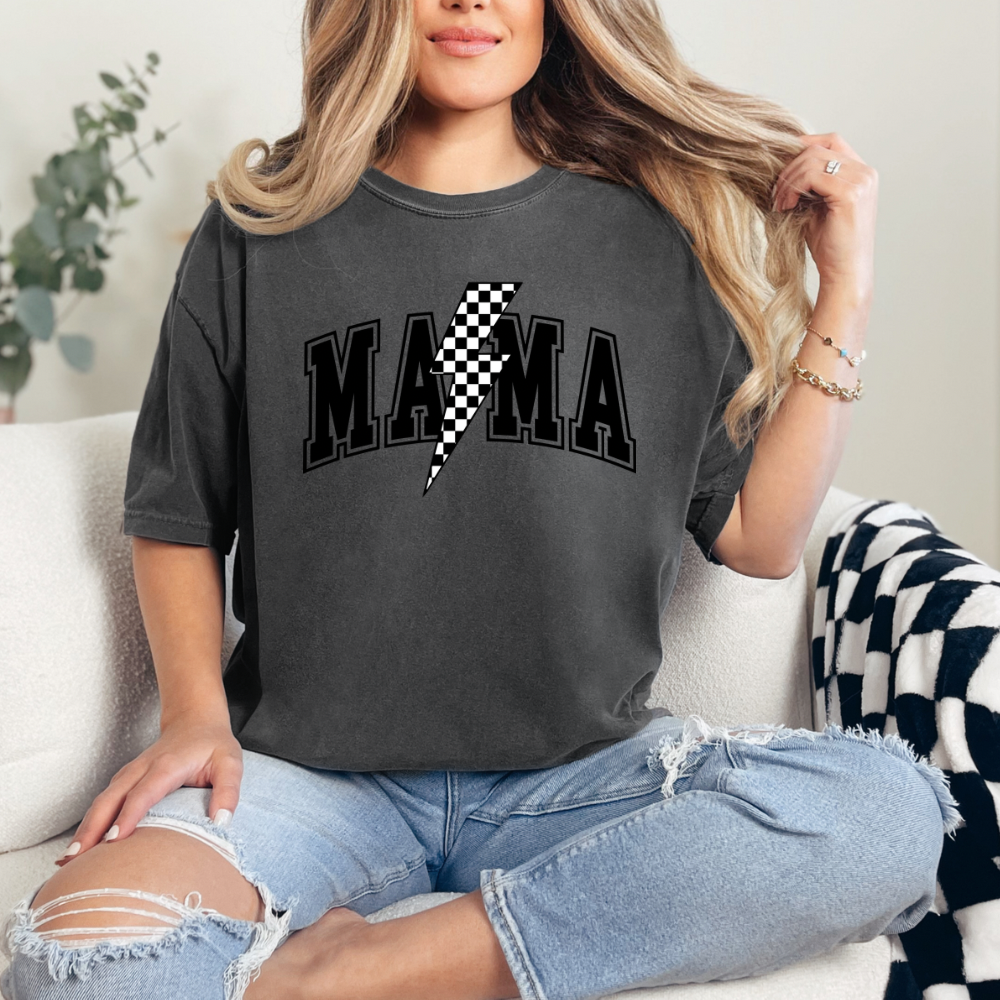 Mama Checkered Lightening Tee