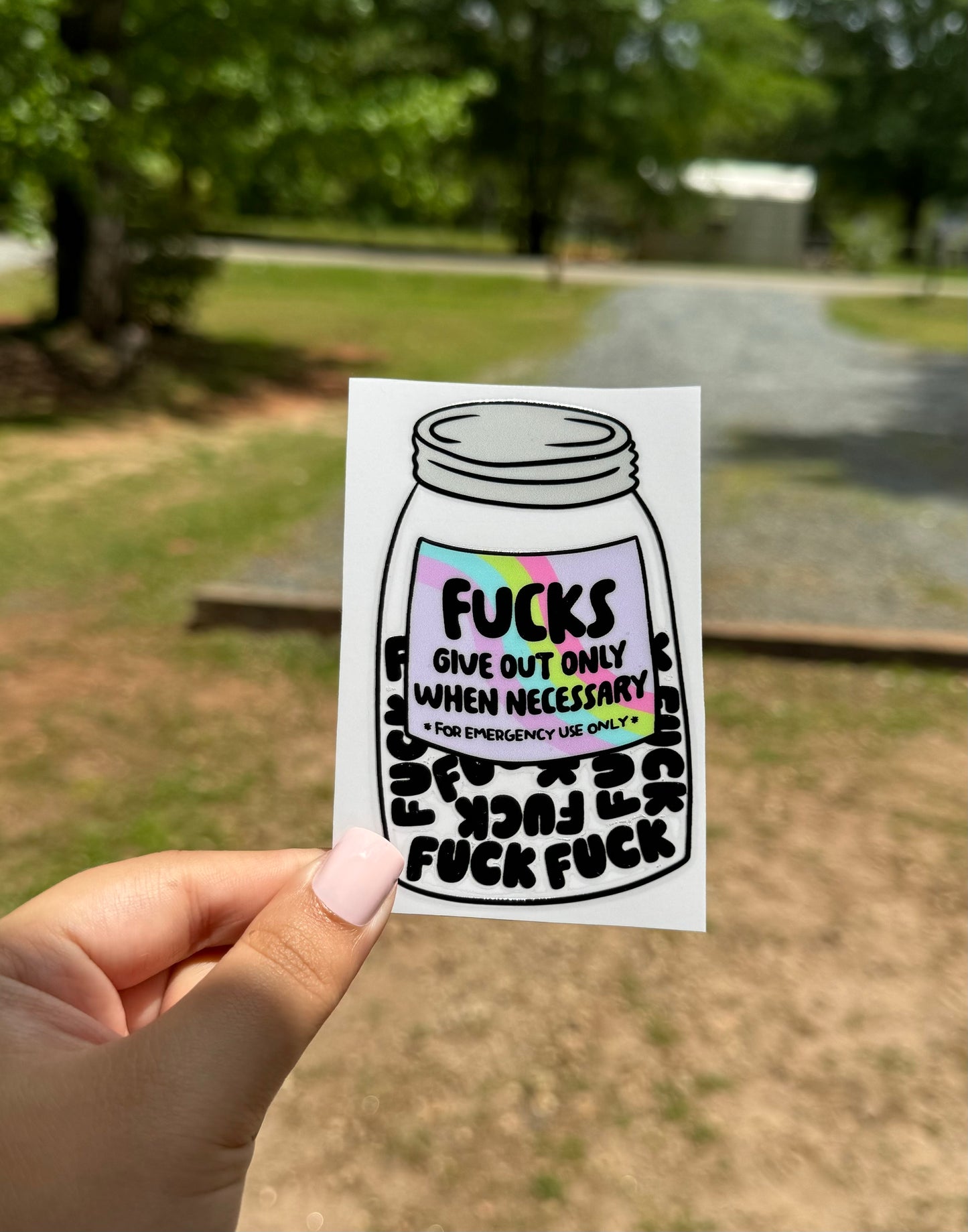 Jar of Fs UV DTF Sticker