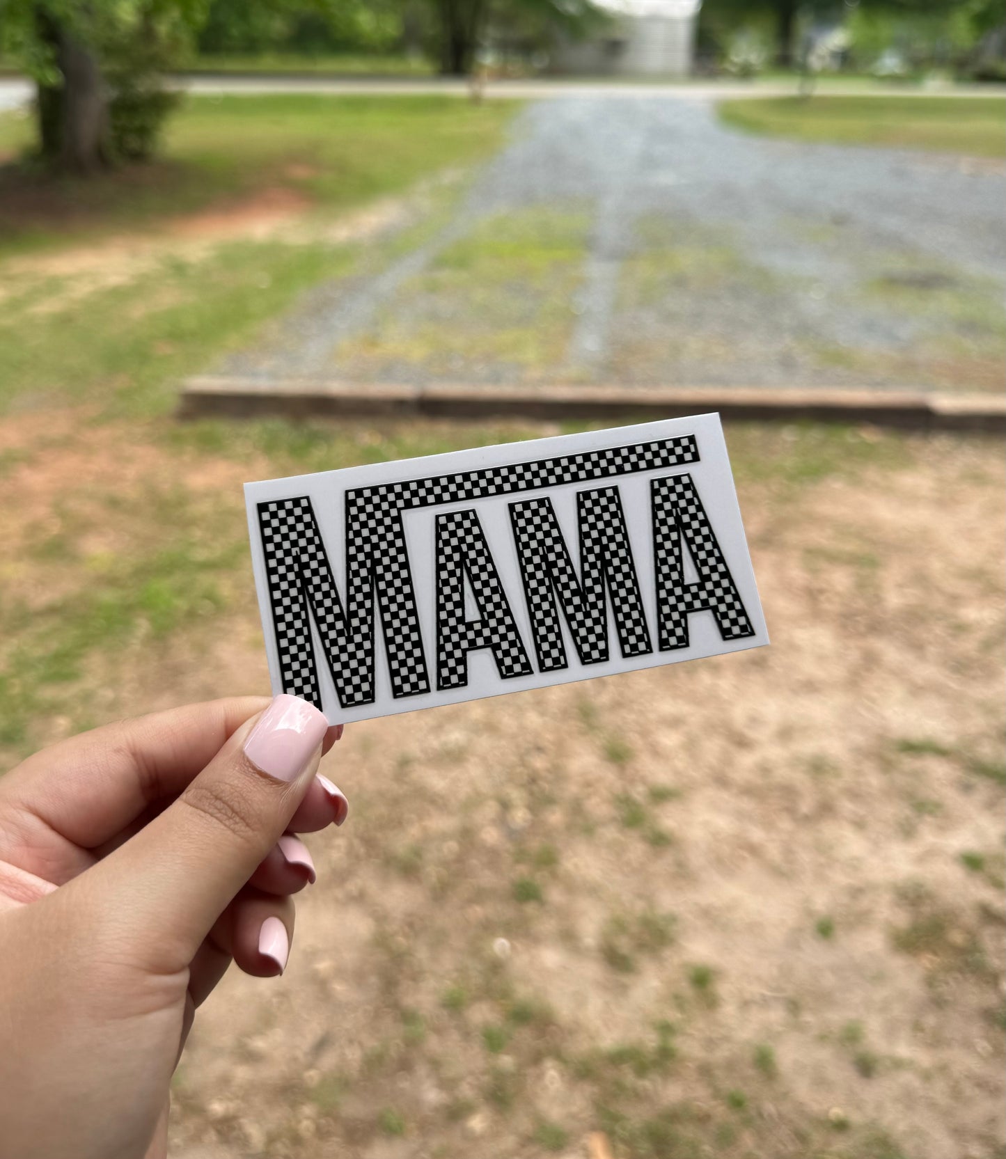 Checkered Mama UV DTF Sticker