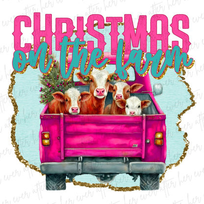 Christmas On The Farm Gold Glitter