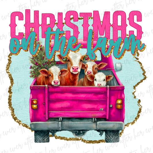 Christmas On The Farm Gold Glitter