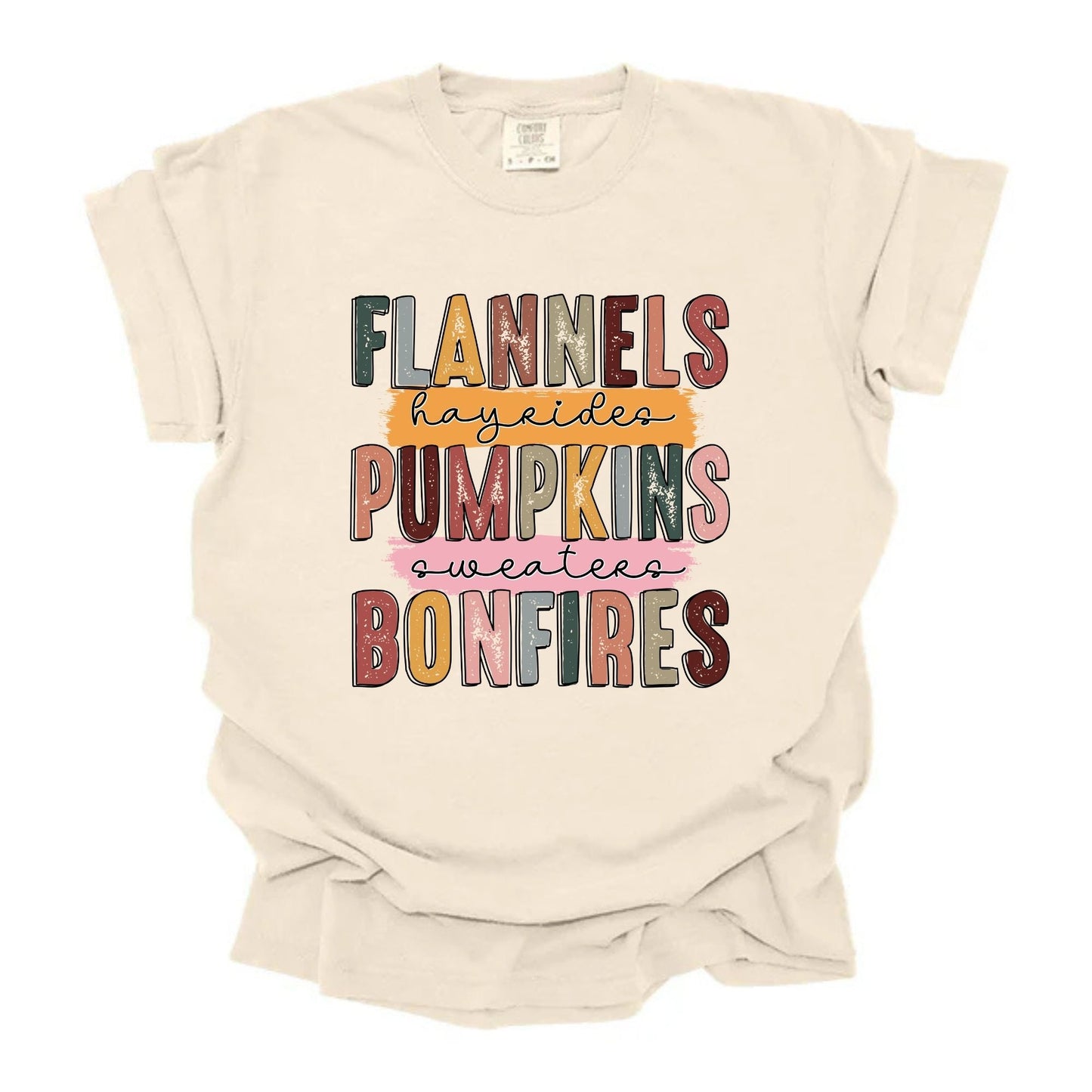 Flannels Hayrides Pumpkins Sweaters Bonfires Stacked