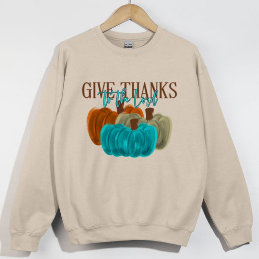 Give Thanks To The Lord Watercolor Pumpkins