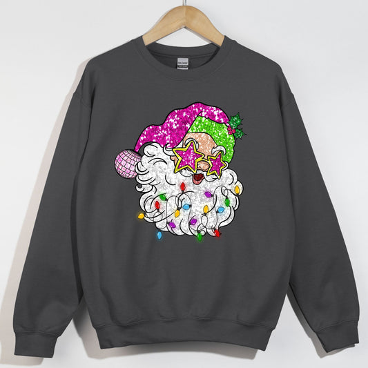 Green and Pink Faux Sequin Santa