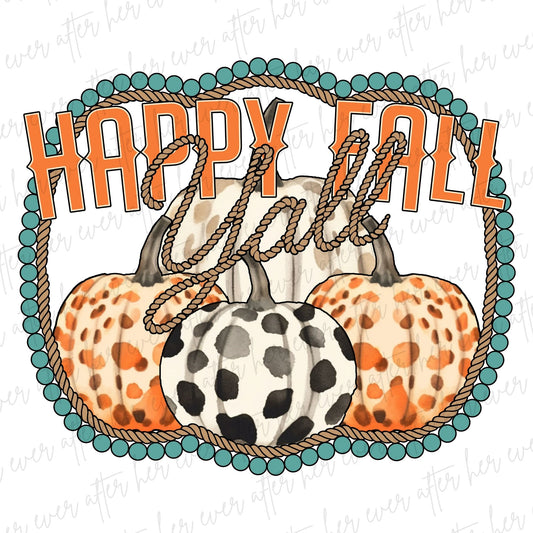 Happy Fall Yall Western Pumpkins