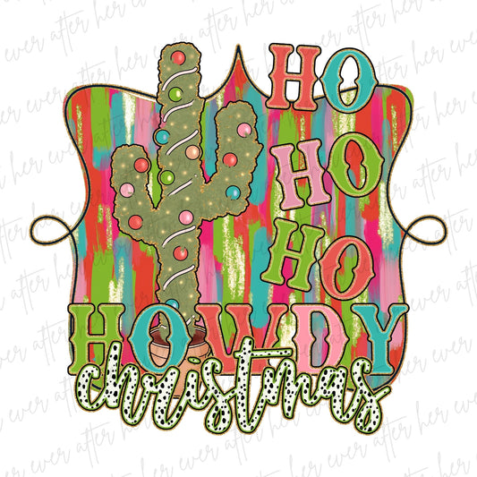 Ho Ho Ho Cactus Brushstrokes