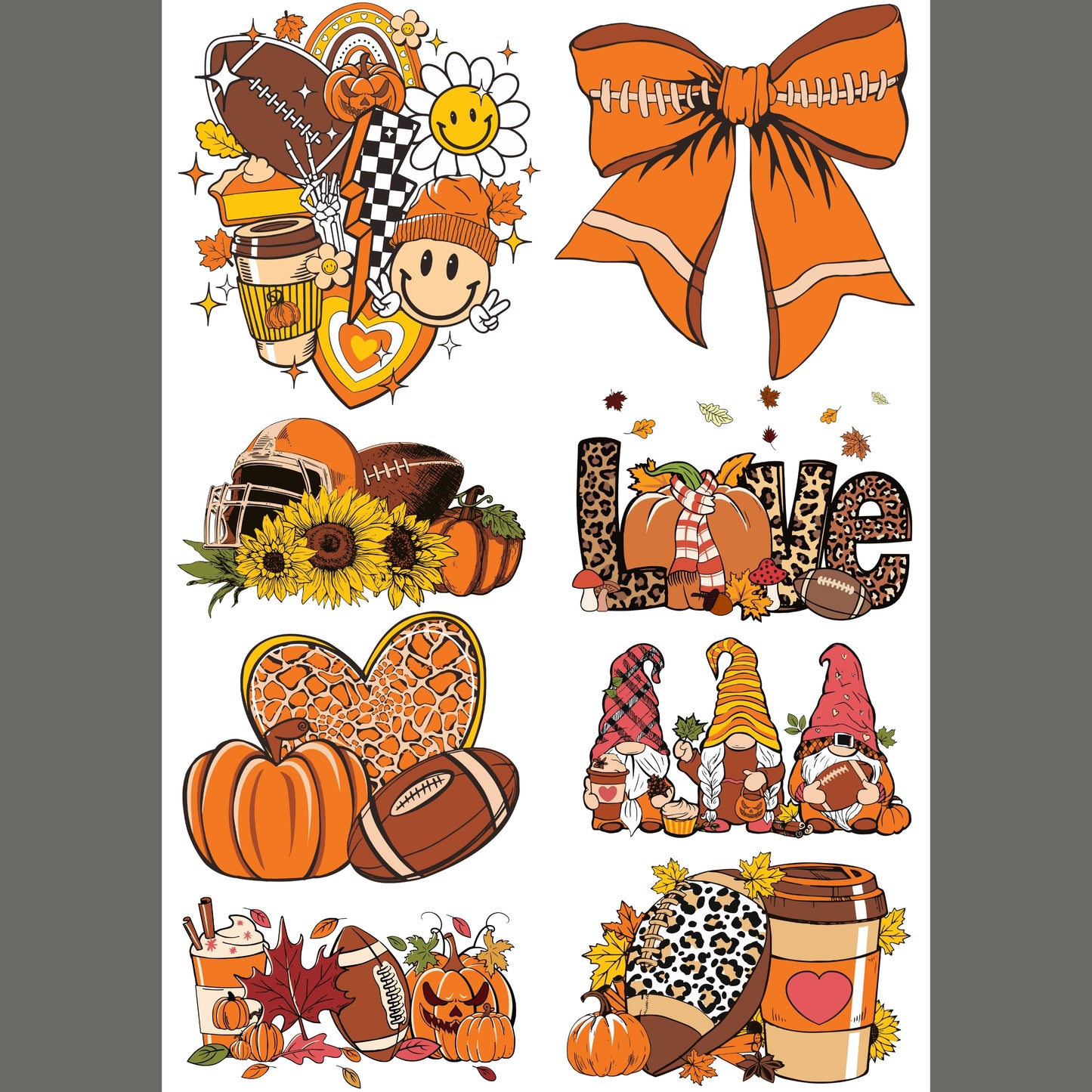 Football and Fall 24.5”x36” DTF Gang Sheet