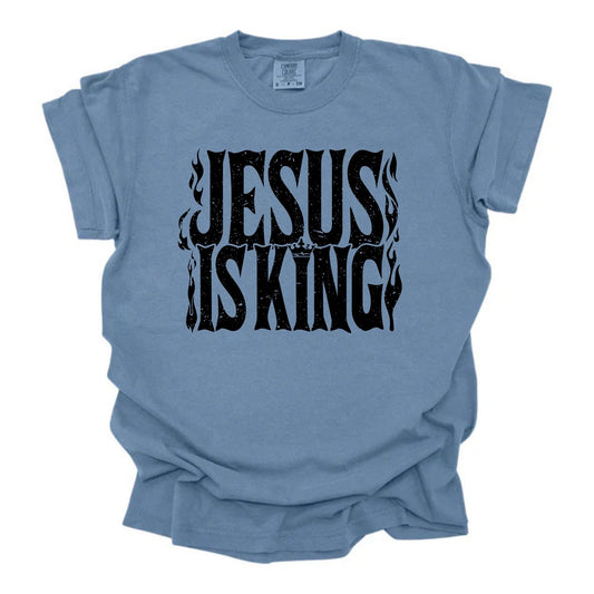 Jesus Is King Distressed Stacked