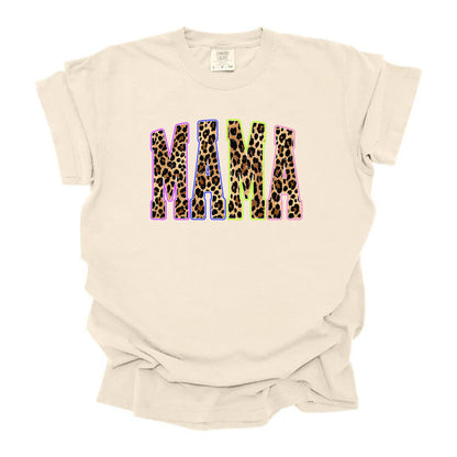 Mama Varsity Leopard Print Multicolored Letters