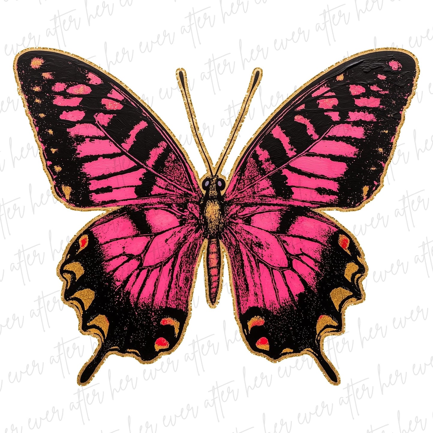 Pink and Golden Butterfly
