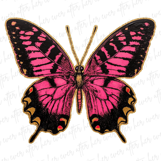 Pink and Golden Butterfly